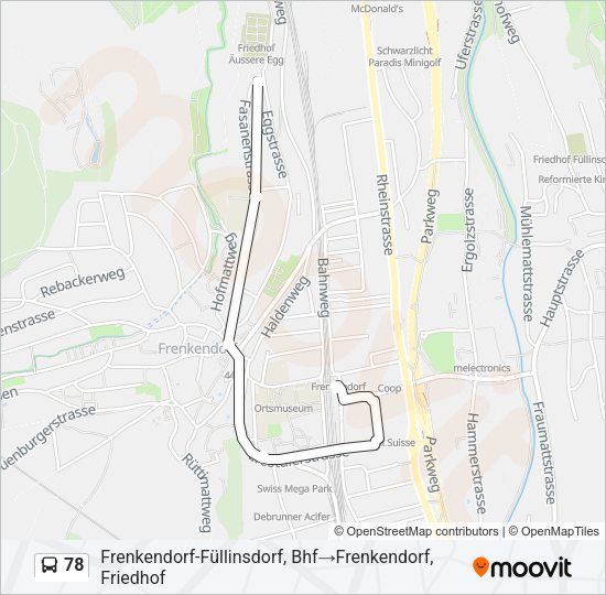 78 Bus Line Map