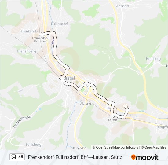 78 Bus Line Map