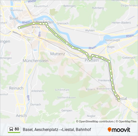 80 Bus Line Map