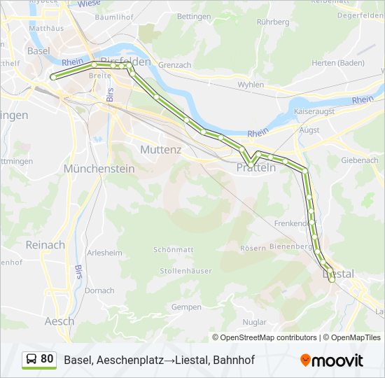 80 Bus Line Map