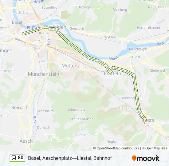80 Bus Line Map