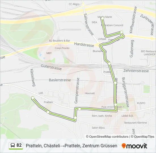82 Bus Line Map