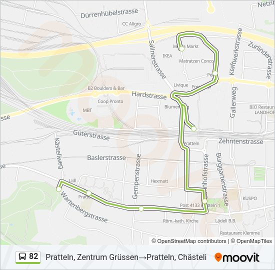 82 Bus Line Map