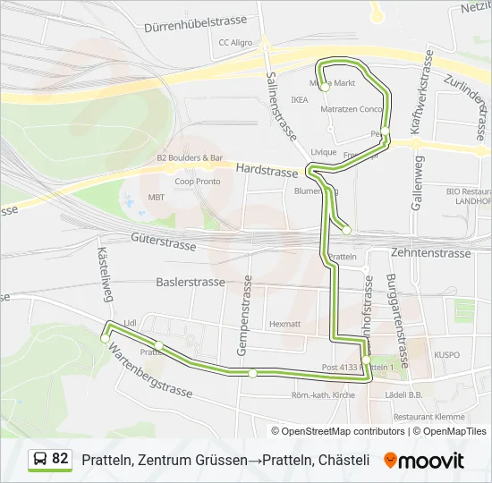 82 Bus Line Map