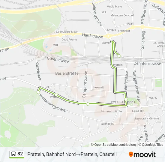 82 Bus Line Map