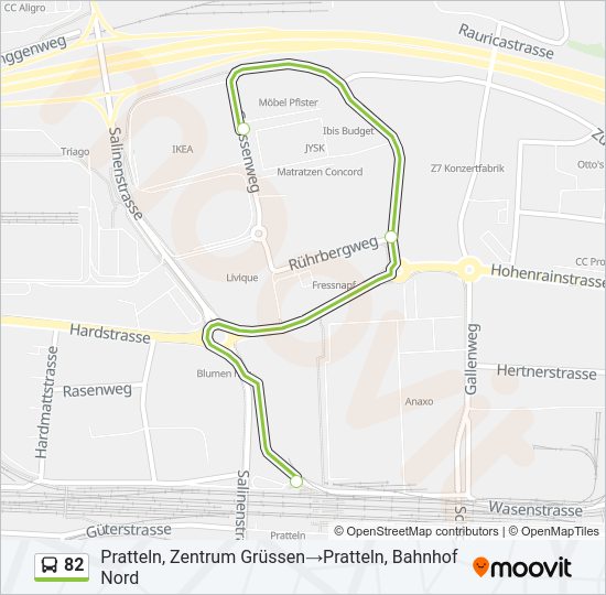 82 Bus Line Map