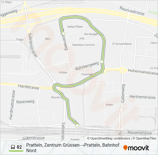 82 Bus Line Map