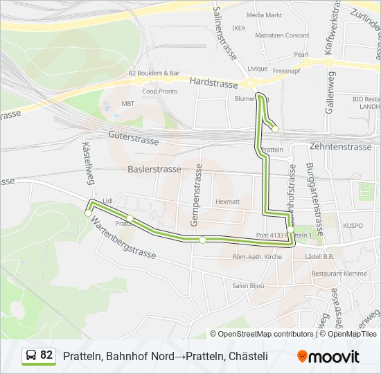 82 bus Line Map