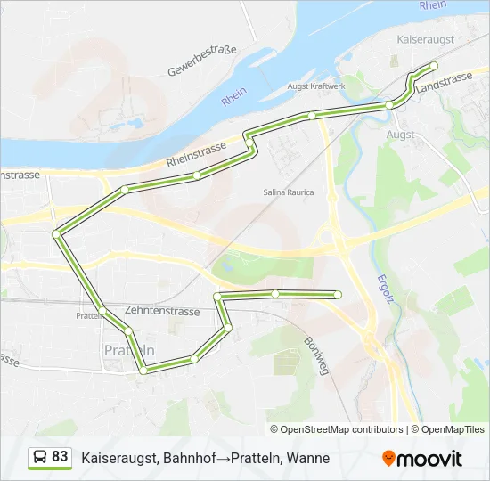 83 Bus Line Map