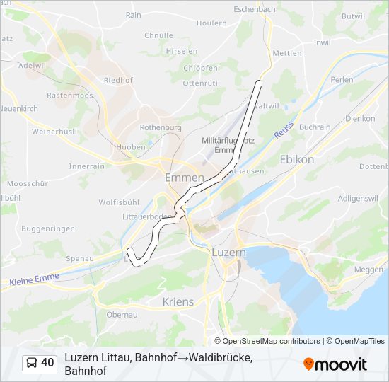 40 Bus Line Map