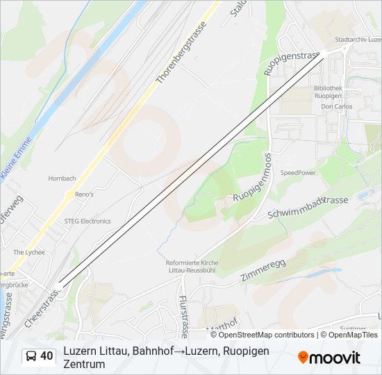 40 Bus Line Map