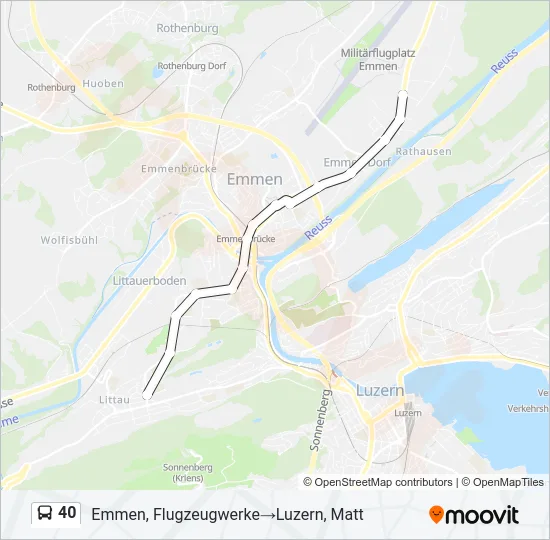 40 Bus Line Map