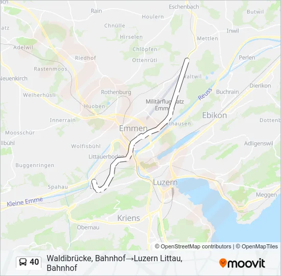 40 Bus Line Map