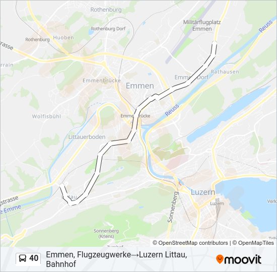 40 Bus Line Map