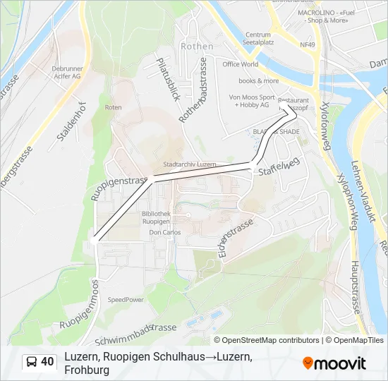 Plan de la ligne 40 de bus
