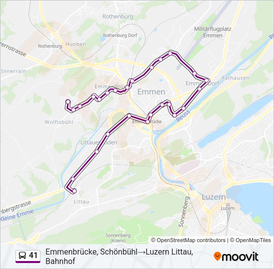 41 Bus Line Map