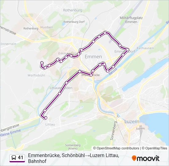 41 Bus Line Map