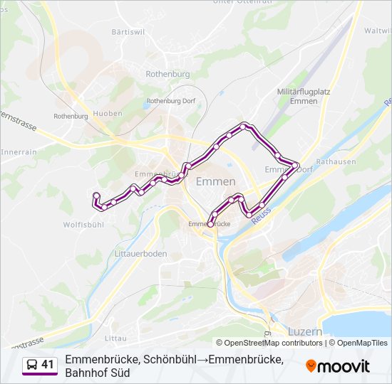 41 Bus Line Map