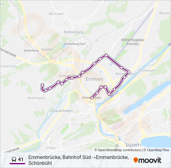 41 Bus Line Map