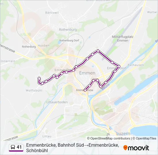 41 Bus Line Map