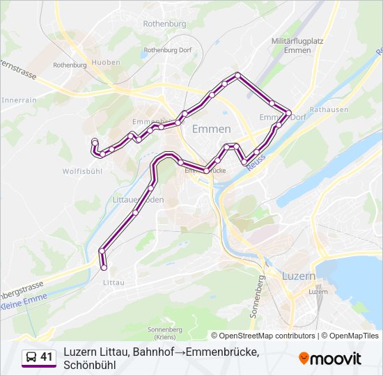 41 Bus Line Map