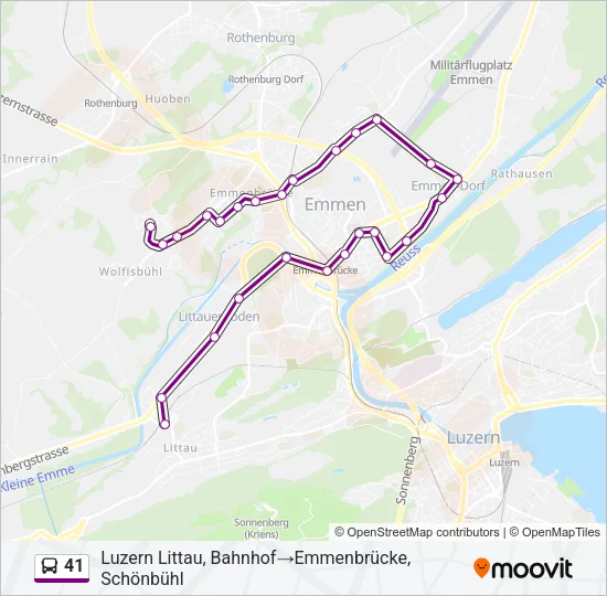 41 Bus Line Map