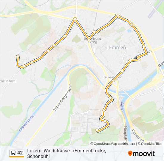 42 Bus Line Map