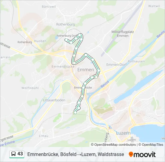 43 Bus Line Map