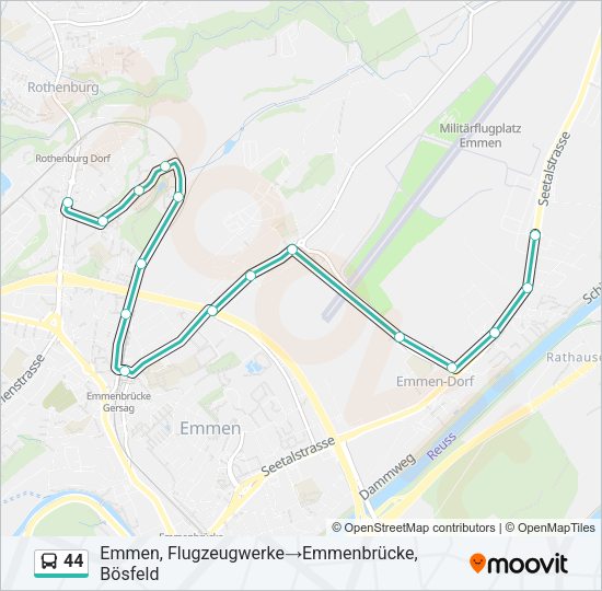 44 Bus Line Map