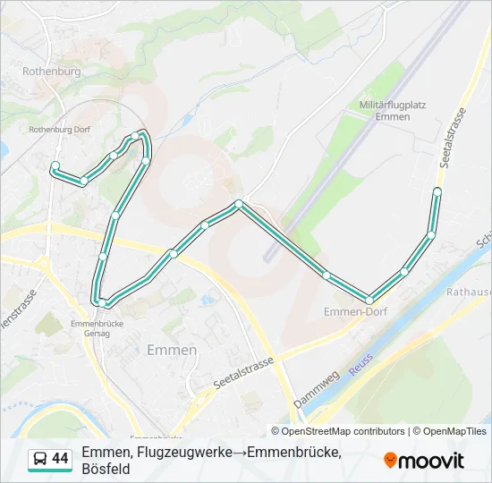 44 Bus Line Map