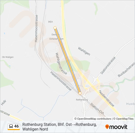 46 Bus Line Map