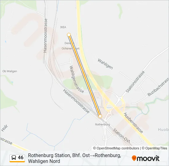 46 Bus Line Map