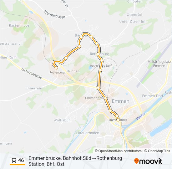 46 Bus Line Map