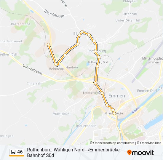 46 Bus Line Map