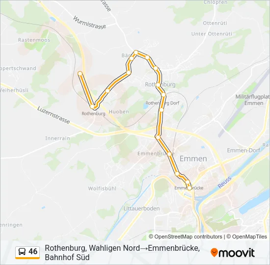46 Bus Line Map