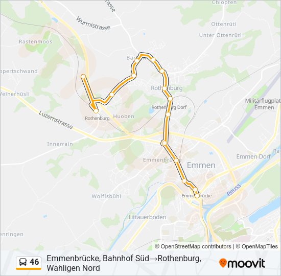 46 Bus Line Map