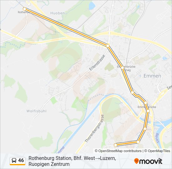 46 Bus Line Map