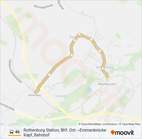 46 Bus Line Map