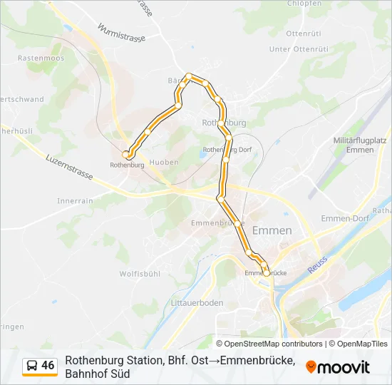 46 Bus Line Map