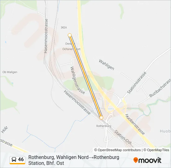 46 Bus Line Map
