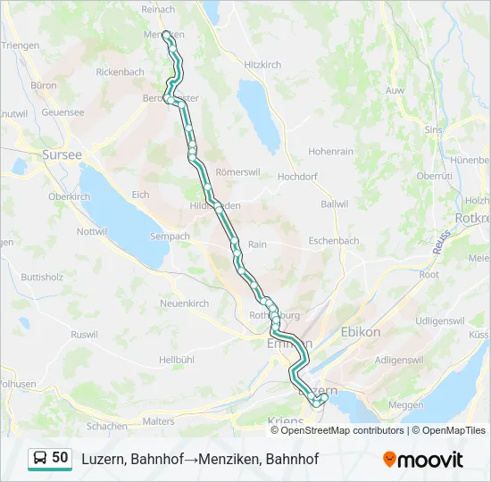 50 Bus Line Map