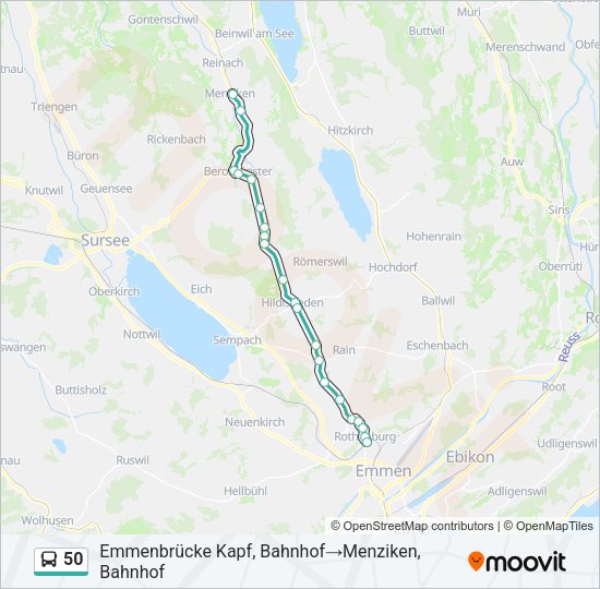 50 Bus Line Map