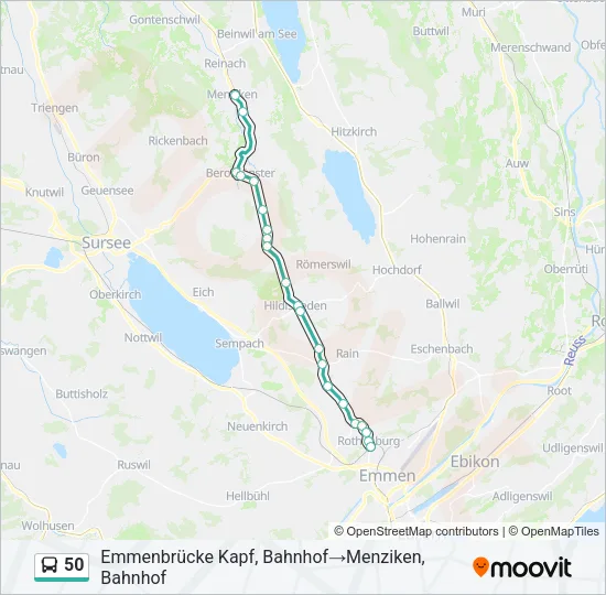50 Bus Line Map