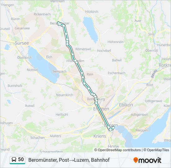 50 Bus Line Map