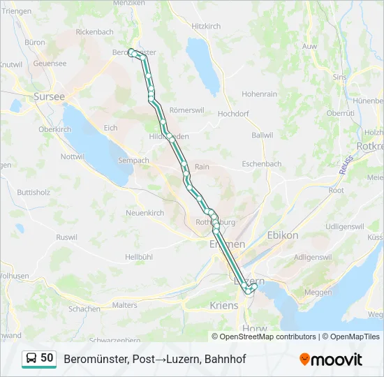 50 Bus Line Map