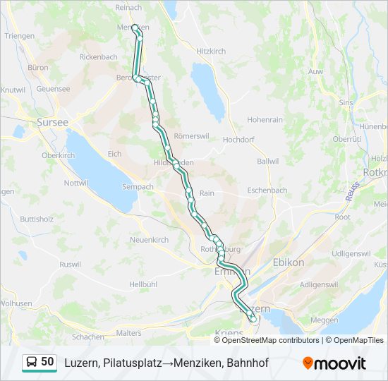 50 Bus Line Map