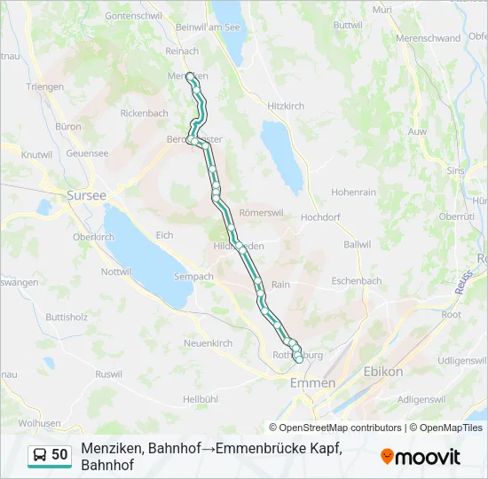 50 Bus Line Map
