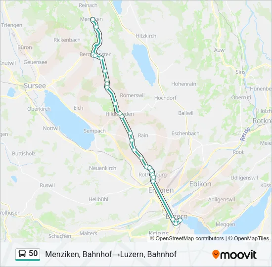 50 Bus Line Map