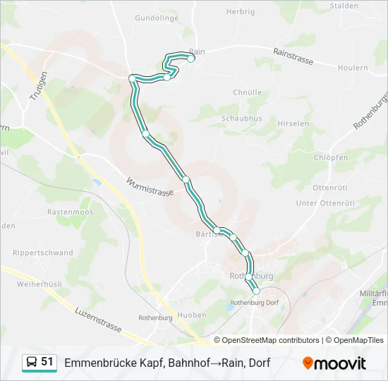 51 Bus Line Map