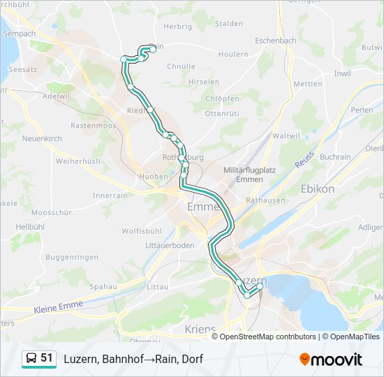 51 Bus Line Map